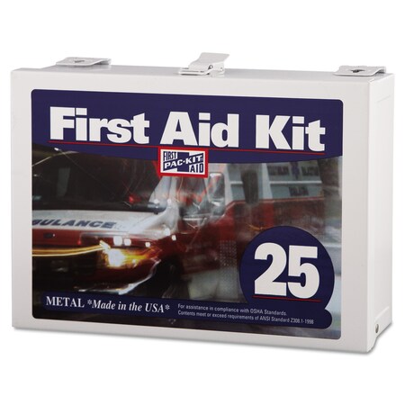 Pac-Kit First Aid Kit for Up to 25 People, 159-Pieces, Steel 6086